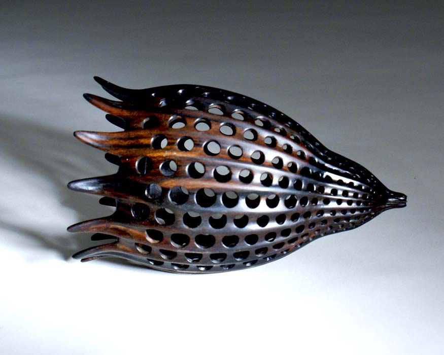 "Radiolarian" macassar ebony, 3.75" x 6", tung oil/varnish mix