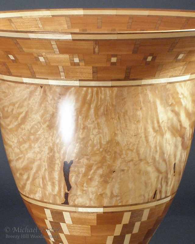 All American-   Maple, cherry, walnut, elder burl, 18.5