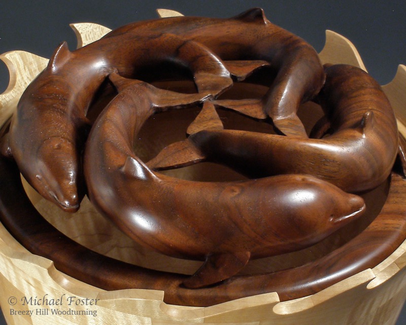 Saint Brendan's Cross-    Curly maple, claro walnut, Waterlox, 10