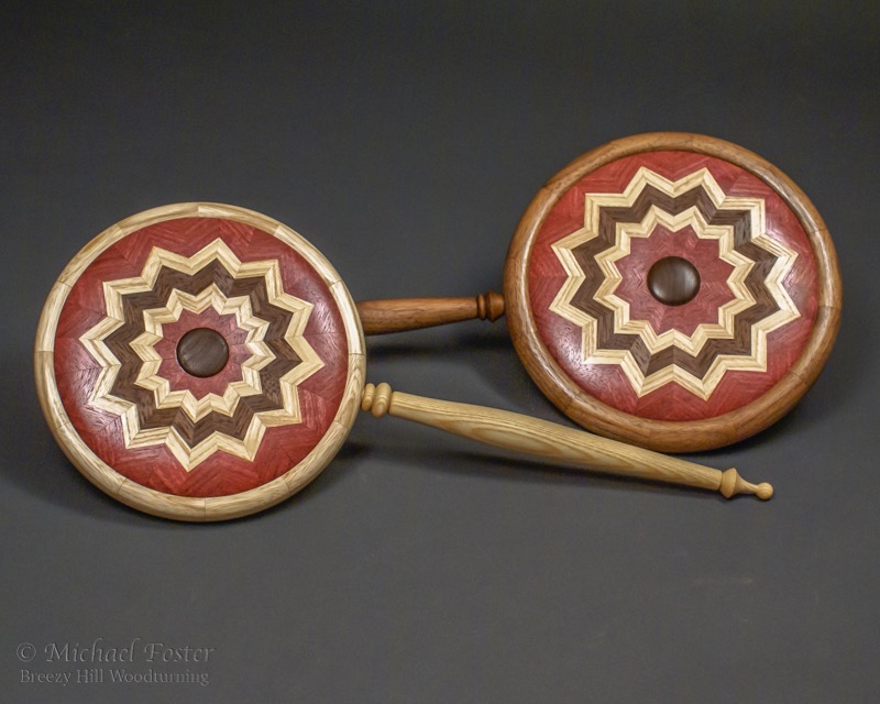 Segmented Mirrors-   Ash, Purpleheart, Walnut