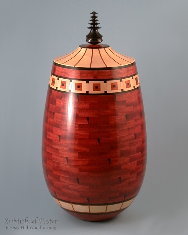 Crimson Pagoda-   Oriental influences in design----SOLD