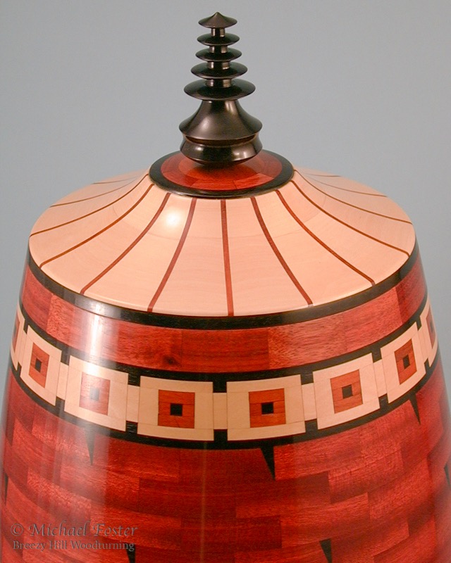 Crimson Pagoda-   Bloodwoood, ebony, yvera, pernambuco, 25