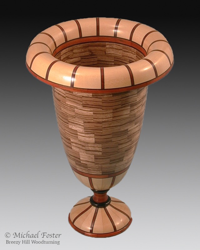 Inside Out-   Zebrawood, yvera, pernambuco, ebony, 15H x 10