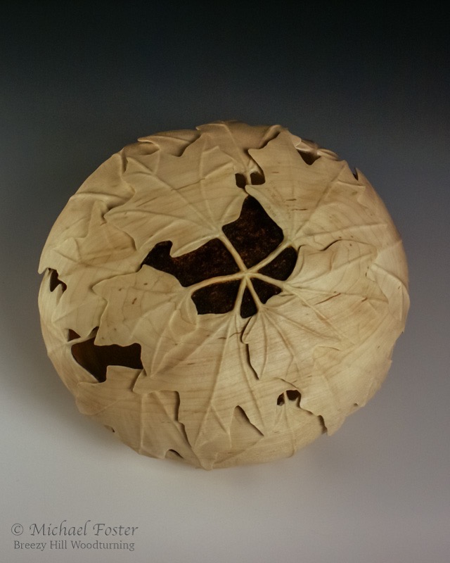 Fibonacci Maple-   Bleached sugar maple, Krylon,  6&rdquo;H x 9&rdquo;D----SOLD