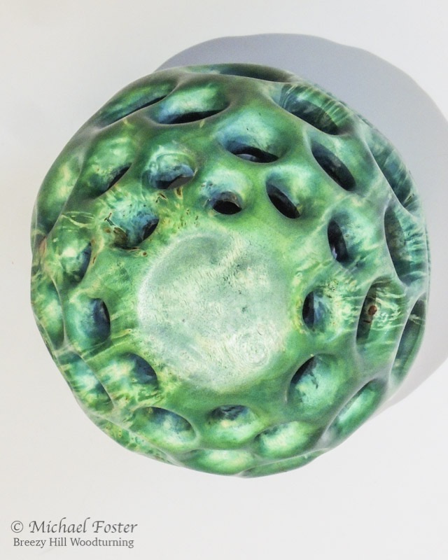 Perforated-   Box Elder burl, Inks, Waterlox,  7.75