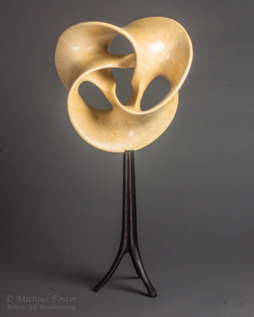 Lost In Space-   A piece inspired by the Scherk forms, but not a true Scherk surface.  Actually more of a hybrid of a Borromean Rings minimal surface and a Scherk surface.----SOLD