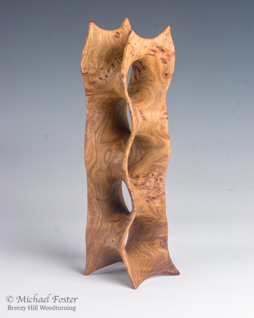 Scherk Tower II-   Elm Burl, Waterlox.  2.5