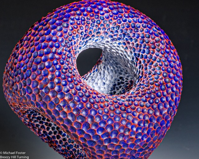 Implosion- Sugar Maple, Acrylics, Stainless steel, Soapstone
Spherical tetrahedron 5.5&rdquo; D, 7&rdquo; high on base-----SOLD