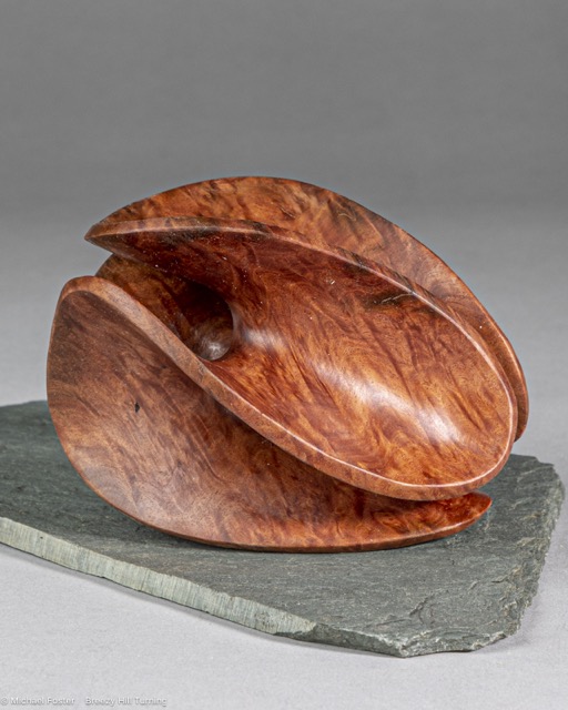 Enneper II-   Red Mallee burl, Bush oil, slate
4