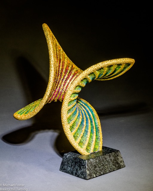 Enneper II-  Maple, India Ink, Acrylics, Soapstone----SOLD