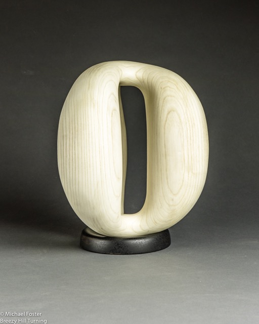 Trilobate- Bleached Ash, Kryon.  Maple base with Black Gesso----Available