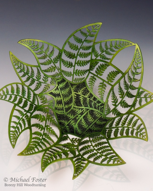 Fractal Ferns-   Split leaf Maple, 13&rdquo; D x 5&rdquo; H,  Acrylics----AVAILABLE