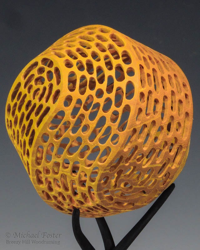 Sphericon II-   Osage Orange, 3.5&rdquo; x 3.5&rdquo; x 3.5&rdquo;, Krylon----AVAILABLE
