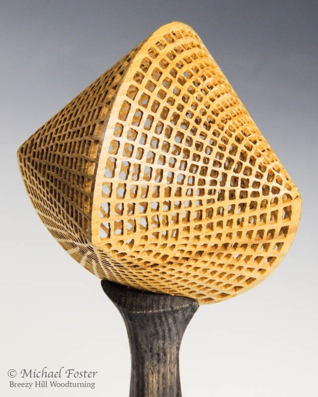 Sphericon I-    Stand- Chestnut, Black leather dye, Krylon, 8.5&rdquo; tall with stand-----SOLD