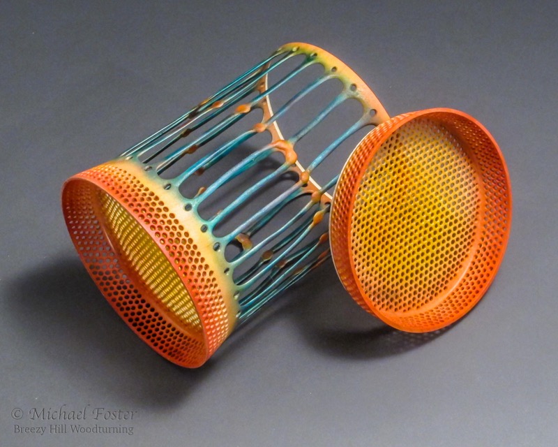 Diatom III-   Maple, Acrylics and Fixatiff, 4.5&rdquo; D x 6&rdquo;H----AVAILABLE