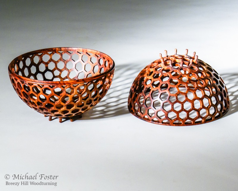 Diatom II-   A pic showing both halves of the box.  Black Agate wood, 4&rdquo; D----AVAILABLE